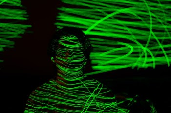 Laser pen time exposure.