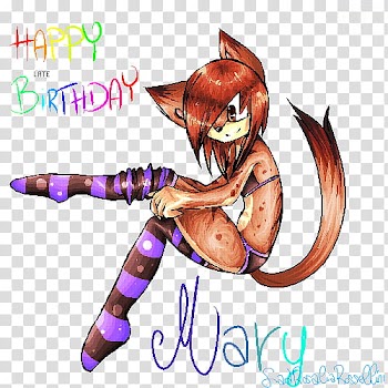 Late Birthday Present MARY transparent background PNG clipart