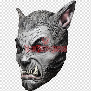 Latex mask Gray wolf Costume Werewolf, mask transparent background PNG clipart