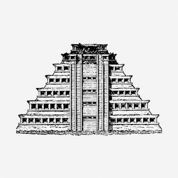 Latin American pyramid drawing, vintage | Free Photo - rawpixel