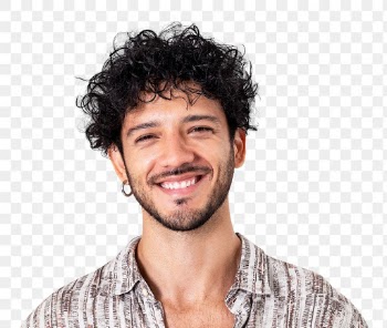 Latin man smiling mockup psd cheerful… | Free stock illustration | High Resolution graphic
