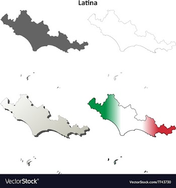 Latina blank detailed outline map set vector image