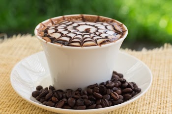 Latte Art on White Cup