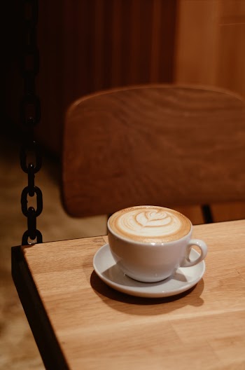 Latte in White Ceramic Cup