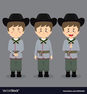 latvia character with various expression