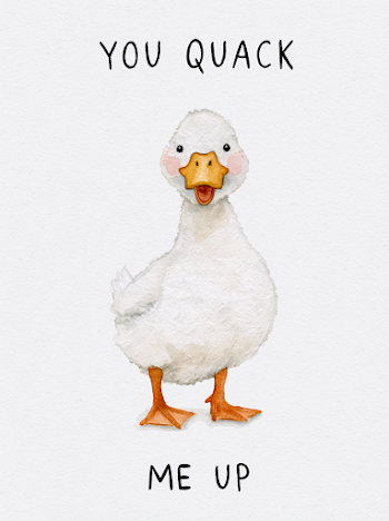 Laughing Duck Watercolor Illustration