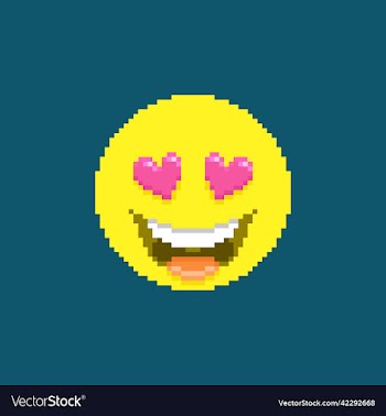 laughing love emoticon with hearts instead of eyes