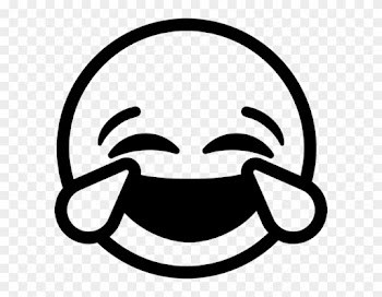 Laughing Tears Emoji Rubber Stamp - Laughing Emoji Black And White