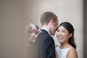 Laughing Woman Hugging Man