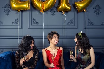 Laughing Women Celebrate The New Year