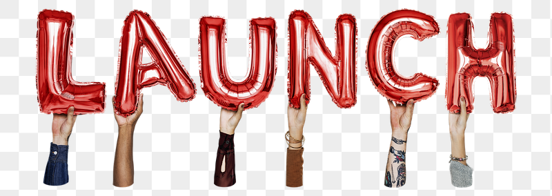 Launch word png, hands holding | Free PNG - rawpixel