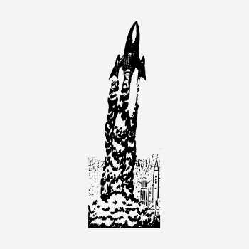 Launched spaceship hand drawn illustration. | Free Photo - rawpixel