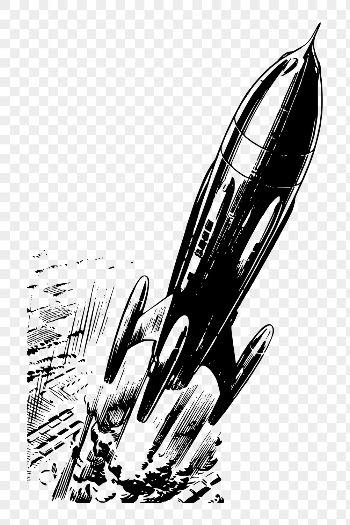 Launched spaceship png sticker, rocket | Free PNG - rawpixel