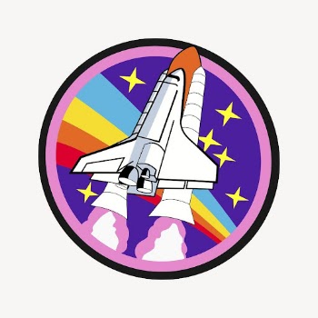 Launching rocket badge sticker, aerospace | Free PSD - rawpixel