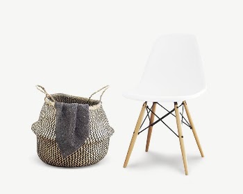 Laundry basket & chair collage | Free PSD - rawpixel
