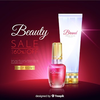 Laundry cosmetics sale realistic advertisement Free Vector