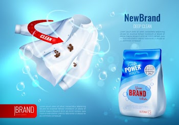 Laundry detergent ad poster Free Vector