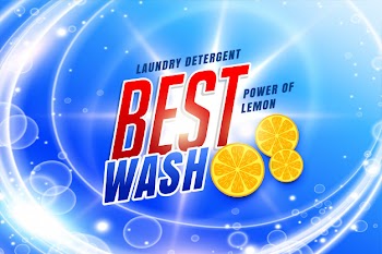 Laundry detergent packaging for best wash Free Vector