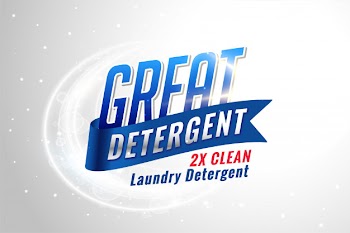 Laundry detergent packaging for clean fabrics Free Vector