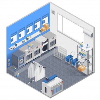 Laundry isometric concept Free Vector
