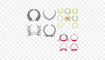 Laurel wreath Bay Laurel - Green Simple Rice Badge Decorative Patterns 