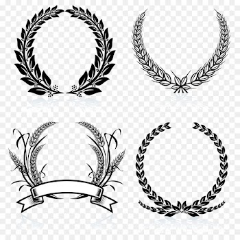 Laurel wreath Bay Laurel Stock photography Clip art - Black and white wheat Border 
