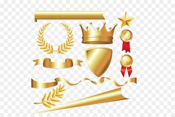 Laurel wreath Crown Bay Laurel Euclidean vector - Metal material,Tyrant gold,Imperial crown,Colored ribbon,label 