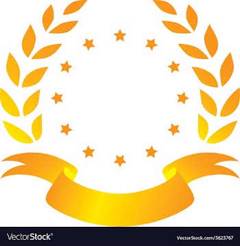 Laurel wreath with ribbon and stars vector image
