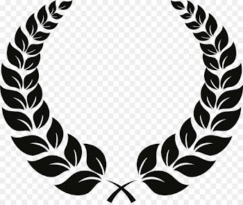 Laurel Wreath, Wreath, Bay Laurel, Blackandwhite, Monochrome PNG