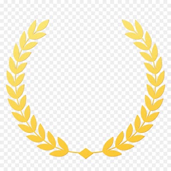 Laurel Wreath, Wreath, Bay Laurel, Yellow, Line PNG