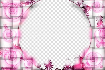 Lav Frames , pink and white floral frame with black background transparent background PNG clipart