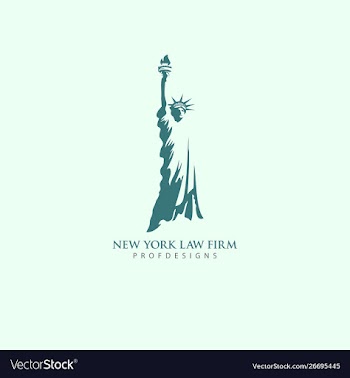Law firm liberty lawyer immigrant new york logo vector image