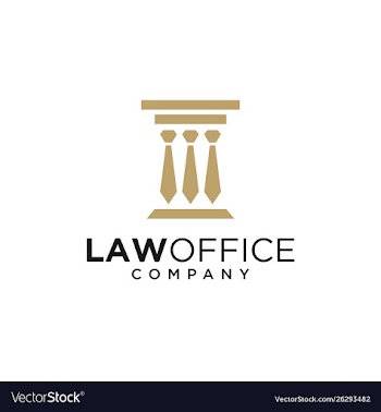 Law pillar with tie logo design vector image