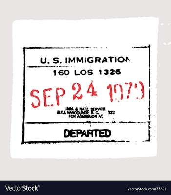 LAX departed passport stamp vector image