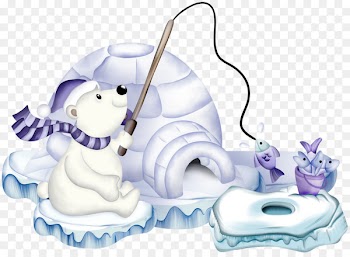 Layers Image resolution - Pretty cartoon penguin ice fishing 