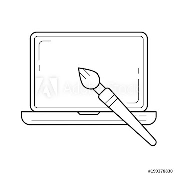 Layout design vector line icon isolated on white background
