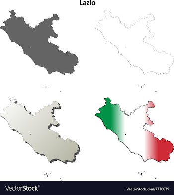 Lazio blank detailed outline map set vector image