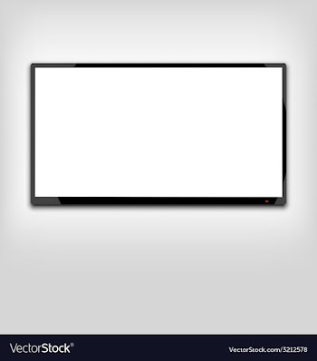  					LCD or LED tv screen hanging on the wall vector image														