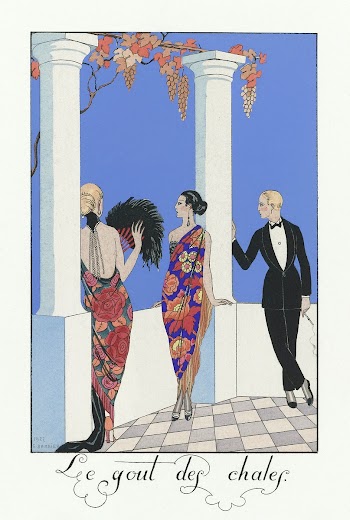 Le gout des chales: France XXe si&egrave;cle (1923) fashion illustration in high resolution by George Barbier. Original from The Rijksmuseum. Digitally enhanced by rawpixel.