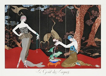 Le Gout des Laques (1920) fashion illustration in high resolution by George Barbier. Original from The Beinecke Rare Book & Manuscript Library. Digitally enhanced by rawpixel.