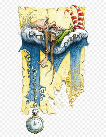 Le grand livre des korrigans Fairy Drawing Dwarf Gnome - Letter M clocks and sleeping dwarf the old man 