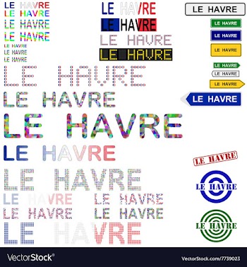 Le Havre text design set vector image