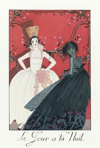 Le Jour et la Nuit (1922) fashion illustration in high resolution by George Barbier. Original from The Rijksmuseum. Digitally enhanced by rawpixel.