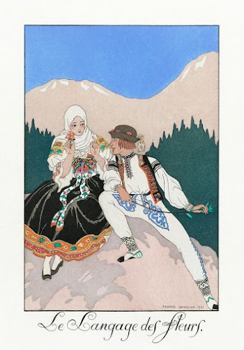 Le Langage des Fleurs (1922) fashion illustration in high resolution by George Barbier. Original from The Rijksmuseum. Digitally enhanced by rawpixel.