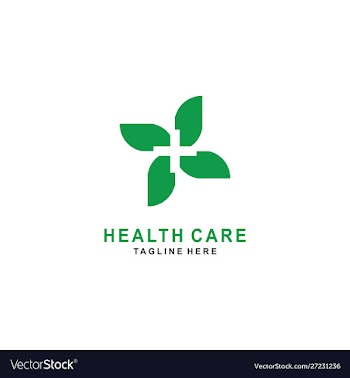 Leaf and cross plus for medicalhealth logo design vector image
