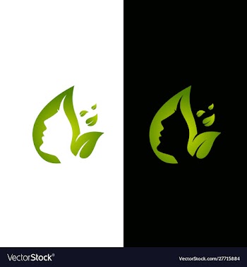 Leaf and face logo template vector image