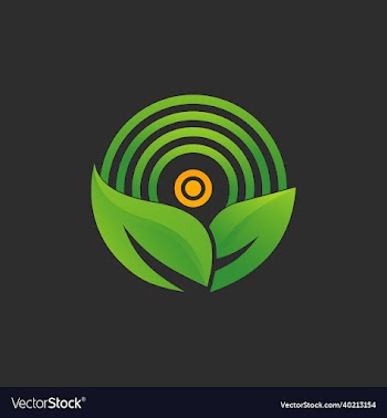 leaf and sun in circle farmers product emblem