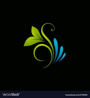 Leaf and water abstract logo template vector image