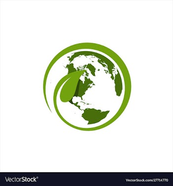 Leaf around world logo template vector image
