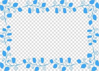 Leaf Blue Computer file, Sky blue leaves frame transparent background PNG clipart